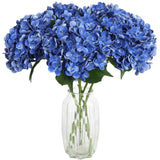 4PCS Real Touch Blue Hydrangea Artificial Flowers 21'' Large Latex Fake Hydra... Hydrangea
