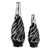 Yundu Black with Silver Vase Set of 2 - Pampas Grass Vase, Ceramic Vases Idea... Pampas Grass