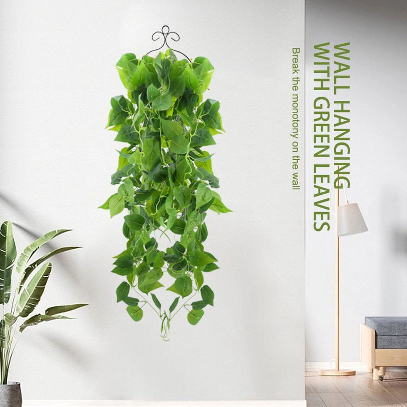 2 Beautiful Artificial Hanging Plants Indoor Wall Decor Green Plant