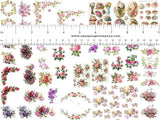 Dollhouse Miniature Shabby Chic Decals 1:12 Scale Floral Flowers Roses #3 Roses