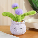 Cute Plush Dandelion Potted Plant Decor Soft Fluffy Faux Flower Ornament Gifts Green Plant