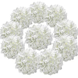 Silk Hydrangea Heads Artificial Flowers Heads with Stems for Home White Hydrangea