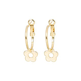 Gold Plated Flower Hoop Earrings Bohemian Charm Hollow Daisy Sunflower Floral Pl Sunflower