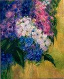 VIBRANT HYDRANDEA FLOWERS ACRYLIC PAINTING ~ 8 x 10 Hydrangea
