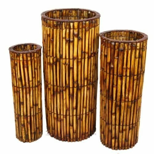 Bamboo Planter Set/3 Floor Planter Home Garden Flower Planter Home Decor Garden Plants