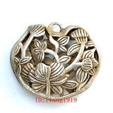 3.3 cm Old Chinese Tibet Silver Carving Sunflower Flower Pretty Necklace Pendant Sunflower