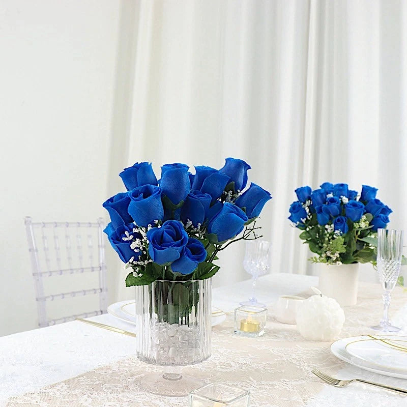 84 Royal Blue SILK ROSE BUDS Wedding Party Flowers Bouquets Decorations on SALE Bouquet