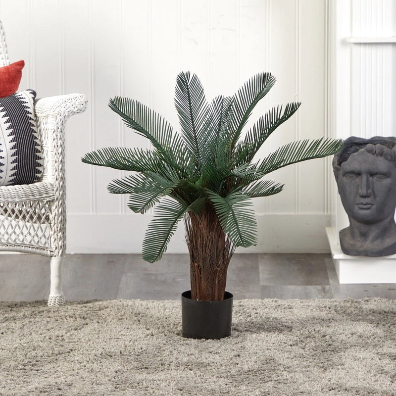 2Õ Cycas Artificial Palm Tree UV (Indoor/Outdoor) Home Decor. Retail $106 Green Plant