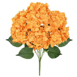 20 In. Deluxe Orange Artificial Hydrangea Flower Stem Bush Bouquet (Set of 2) Hydrangea