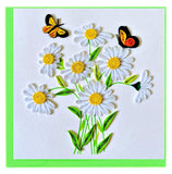 White Daisy Bouquet Quilling Greeting Card - Unique Dedicated Handmade Art Bouquet