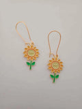 Sunflower charm dangle earrings Sunflower