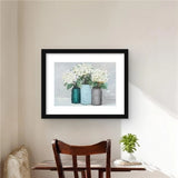 Begin Home Decor C1FM1620WIFT79 16 x 20 in. Hydrangea Flowers In Blue Vases W... Hydrangea