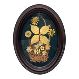 Vintage Pressed Flower Art Oval Frame | Real Dried Flowers Canadian Floral Decor Dried Flower