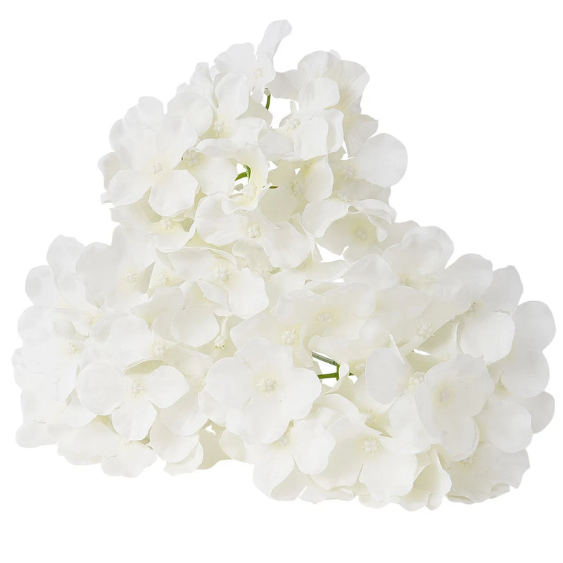 Uimoso 105 Pcs Artificial Silk Hydrangea Flowers 9.8" Bouquet Arrangement White Hydrangea