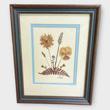 Vintage dried flower Art cottagecore framed picture by Caryl Pohland 8x10 Dried Flower