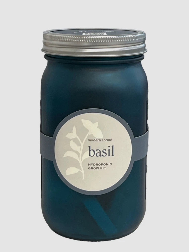 $24 Modern Sprout Blue Garden Jar Basil Growing Plant Kit Garden Plants