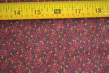 By 1/2 Yd, Burgundy & Black Calico on Burgundy Thimbleberries/Club 2011, B83 Flowering Plants