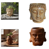 Buddha Head Flower Pot Bonsai Plant Pot for Garden Kitchen Table Centerpiece Garden Plants