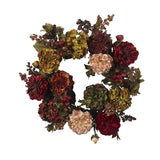 22" Autumn Wreath Artificial Hydrangea Peony Fake Hydrangea