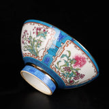 Exquisite china Famile rose porcelain Gild bowl painting Blooming flower peony Peony