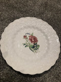 Copeland SPODE England Ranunculus Rose No 11 White Embossed 9Ó Dinner Plate Vtg Ranunculus