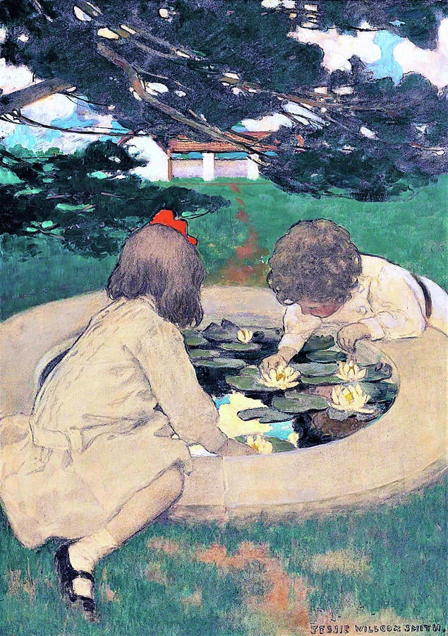 Jessie Smith The Lily Pool 1903 17"x 22" Archival Art Print Lily