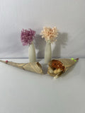 Mini Preserved Hydrangeas Bouquet | With Vases Ribbon - Dried Flower Floral D Dried Flower