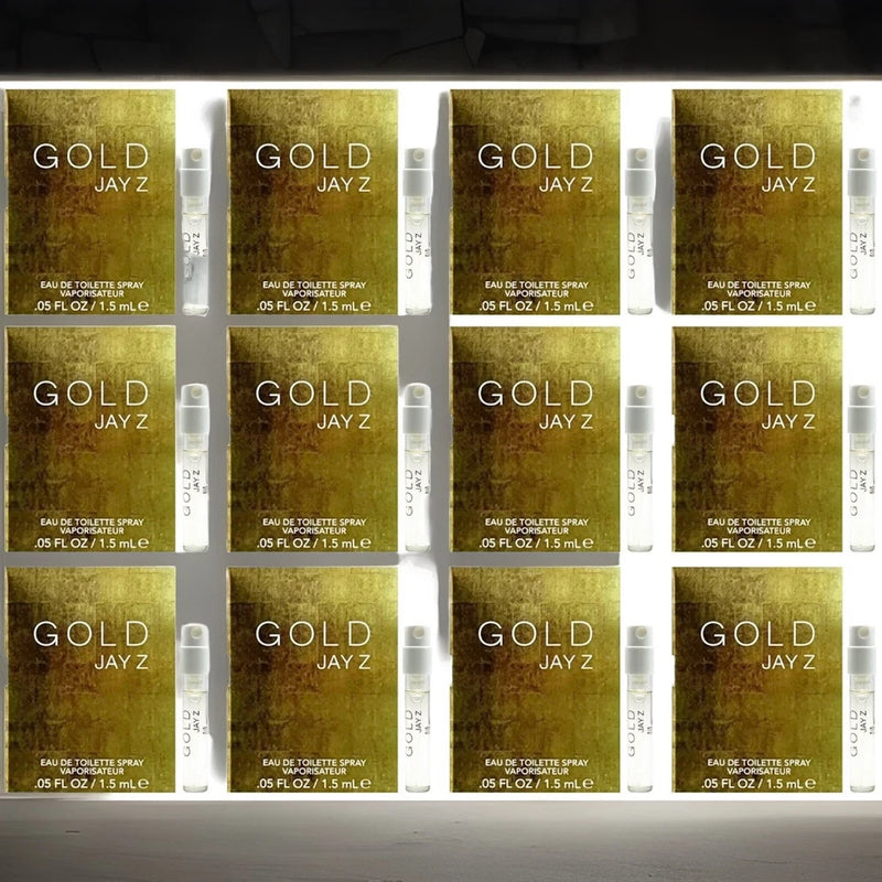 12 X GOLD JAY Z by JAY-Z Men EDT COLOGNE .05oz-1.5ml EA Spray Travel Sample 18ml EDT