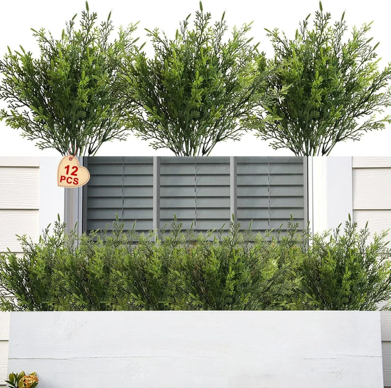 Artificial Outdoor Plants 12 PCS Cedar Green Plant