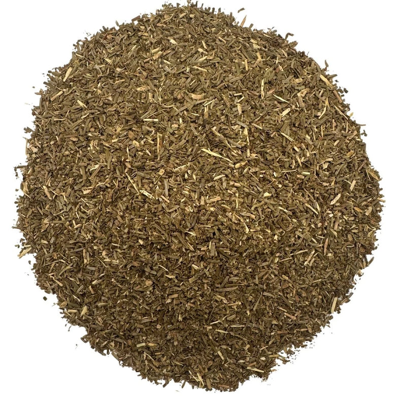 Dried balsam fir needles, small pile of brown-green fragrant needles