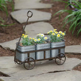 Flower Pot Set Vintage Wagon Rustic Garden Decor Garden Plants