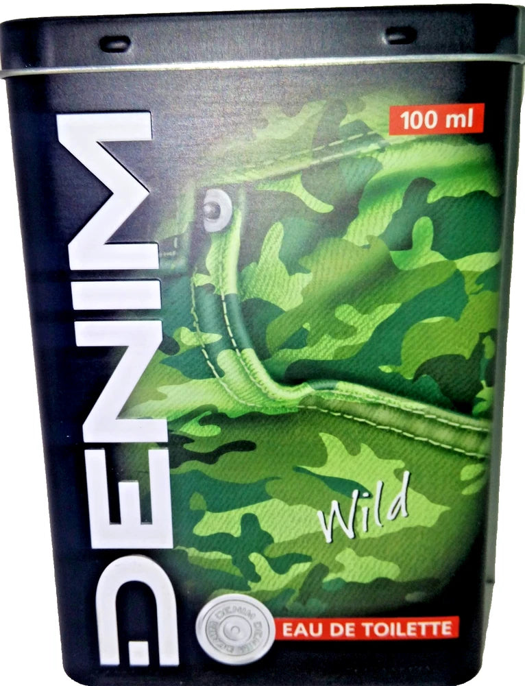 DENIM EDT WILD Men's Eau de Toilette Spray - 100ML/3.4 oz NEW (IN METAL BOX) EDT