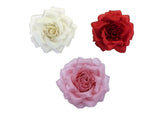 M&S Schmalberg 3.5" Silk Rose Artificial Fabric Flower Brooch Pin - AmericanMade Roses