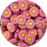 2x DAISY silicone beads PETAL PINK BPA free flower sensory 22mm sunflower bead Sunflower