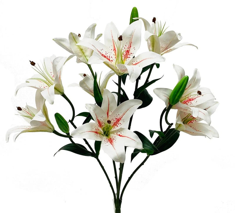 White Lily Bush Artificial Flower Lily