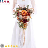 Elegant Silk Rose Bridal Bouquet Cascading Flowers Wedding Decor Keepsake New Bouquet