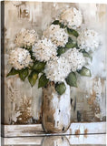 Bathroom Wall Art White Hydrangea Decor Flower Canvas Pictures Vintage Floral Pa Hydrangea