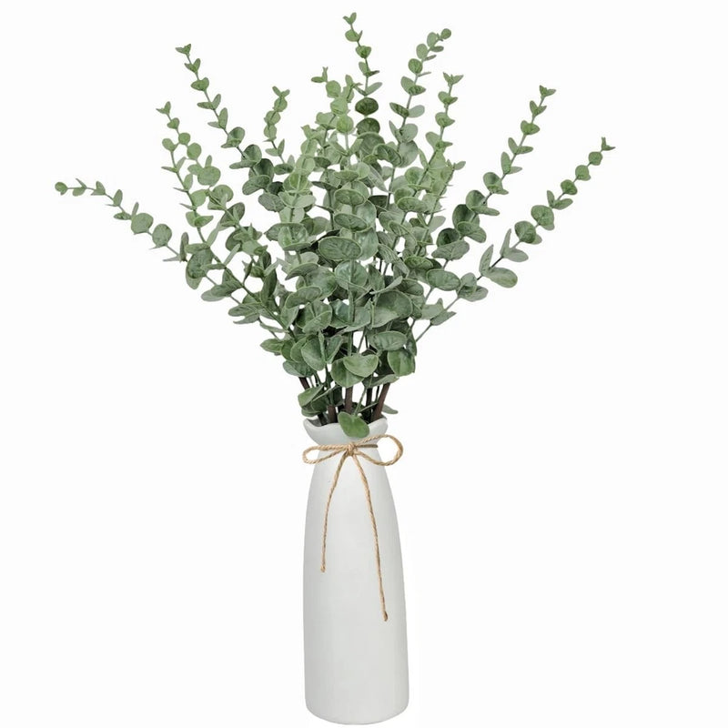 Artificial Plants Eucalyptus Branch in Ceramic Vase, 17.7Ó Fake Plant Greener... Green Plant