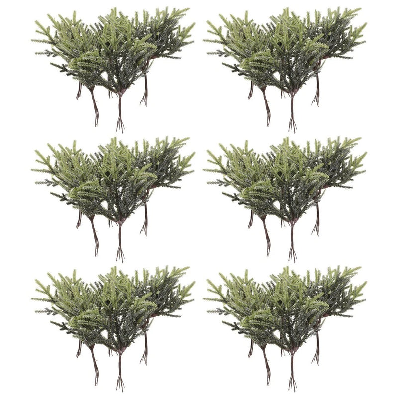 60 Pcs Artificial Pine Branches Green Plants Christmas Flower Pick Green Plant