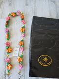 Vintage radko lei land Garland AS IS flower carnation glass ornament Xmas tree Carnation
