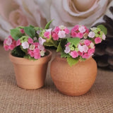 6 Pink Color Hydrangea Clay Flowers Plant Dollhouse Artificial Flower Miniature Hydrangea