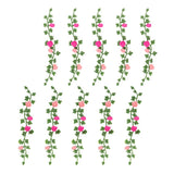 10 PCS Mini Flowers Artificial Vines Rose Plant Fairy Garden Supplies Green Plant