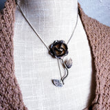 MEXICO Vintage Sterling Silver Rose Pin Brooch Pendant Flower Tulip Carnation Carnation