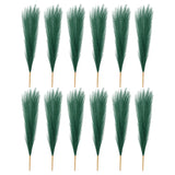 12 Pcs 17 Inch Faux Pampas Grass Artificial Boho Decor Dark Green Pampas Grass
