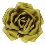 4" Silk Satin Flower Brooch Pin Large Peony Floral Lapel Pin Yellow Peony