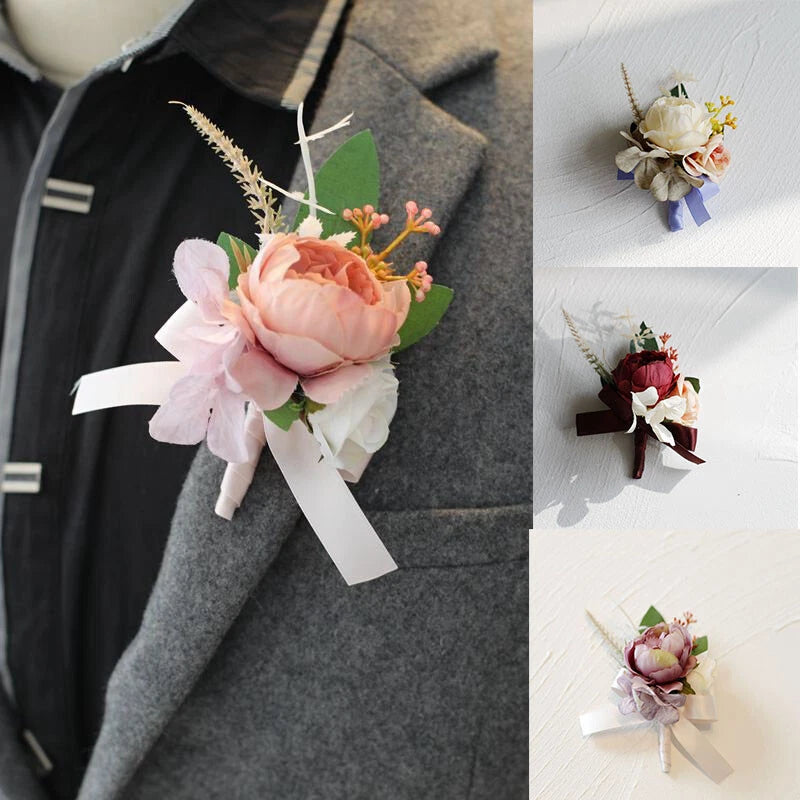 Hydrangea Bridesmaid Corsage Wedding Wrist Flower Wedding Peony Retro Artificial Hydrangea