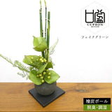 Cup Bonsai Fake Greenery Horsetail Planter w/ Cypress Charcoal Ball Japan Decor Green Plant