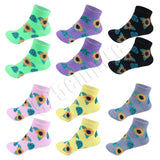 6 Pairs Women's Lightweight Low Cut Ankle Socks Sunflower Cotton Casual 9-11 Sunflower