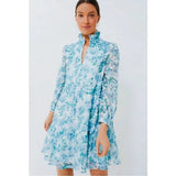 Tuckernuck Organza Palmerston Dress Water's Edge Hydrangea XL Feminine Whimsical Hydrangea