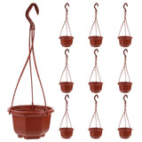 10 Sets Plastic Hanging Pots Flower Planters with Hooks for Garden Balcony Garden Plants